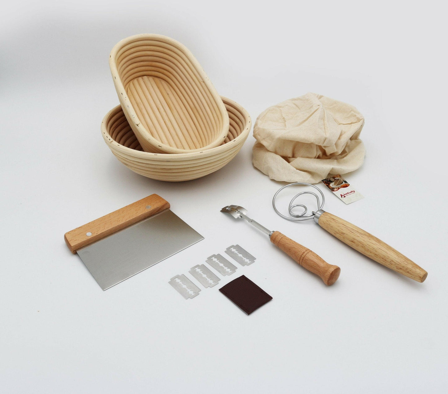 AmiKrafty’s Premium Bread Making Set: Banneton Bread Proofing Basket - Ami Krafty - Express Yourself, Craftily