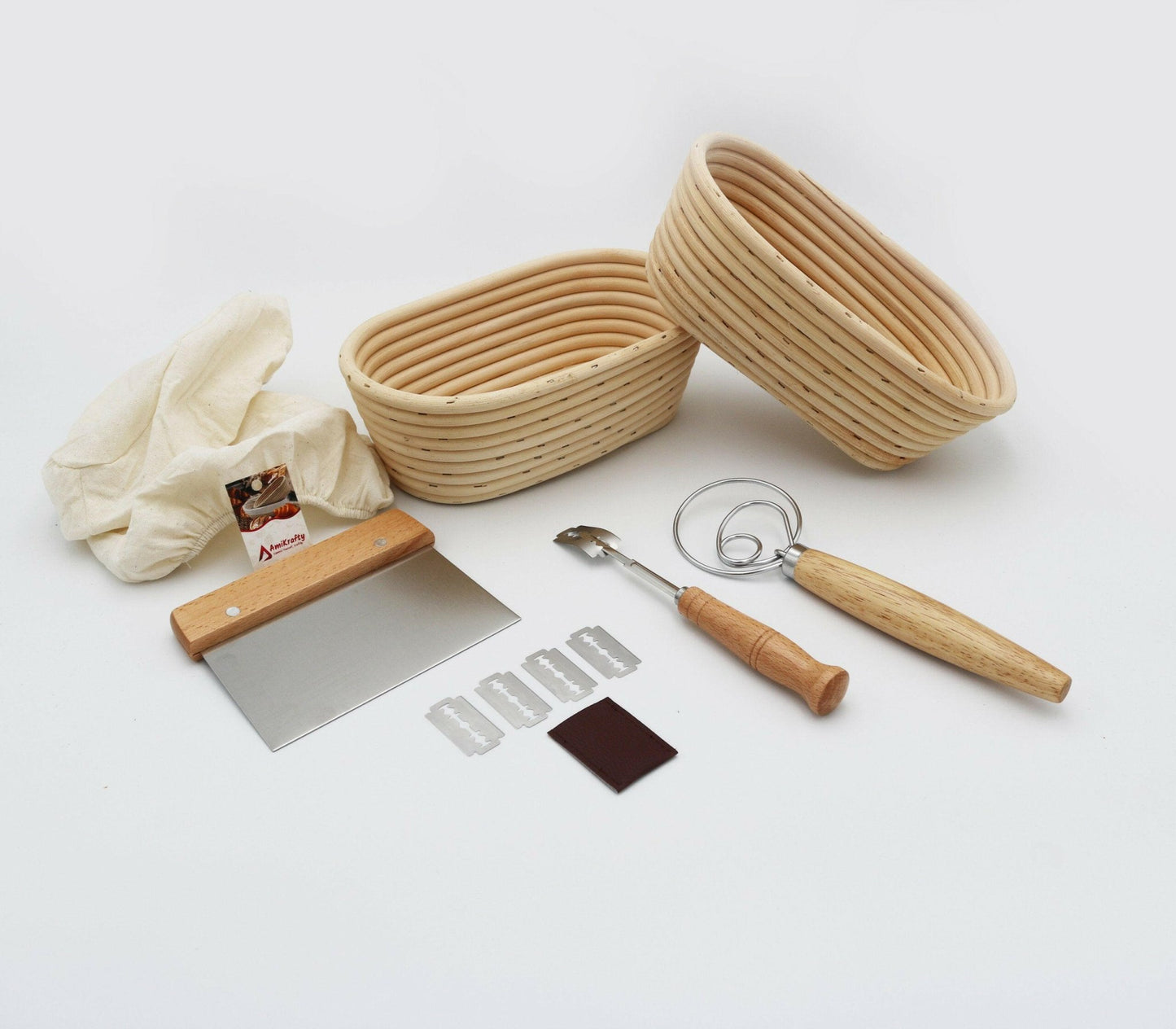 AmiKrafty’s Premium Bread Making Set: Banneton Bread Proofing Basket - Ami Krafty - Express Yourself, Craftily